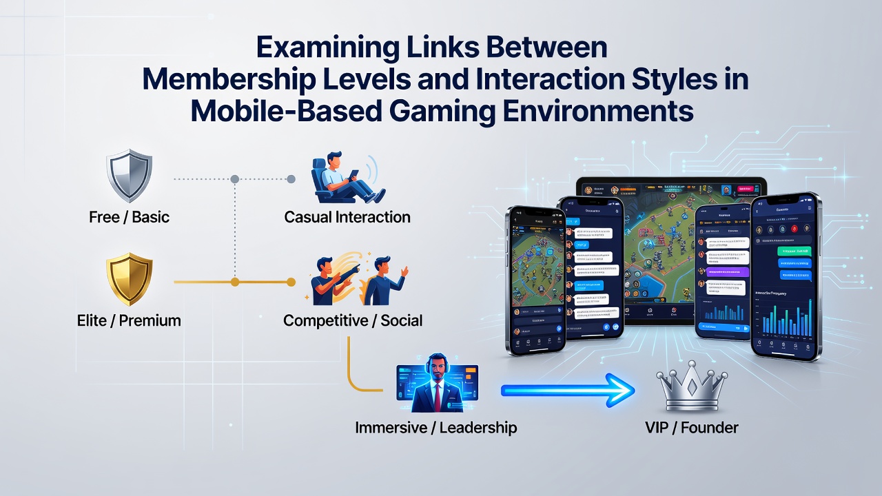 Darstellung mobiler Gaming-Umgebungen mit Fokus auf Mitgliedschaftsstufen und Nutzerinteraktionen